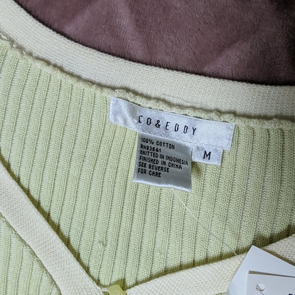 NWT Co & Eddy Mint and Eggshell Ribbed Sweater - Picture 4 of 5
